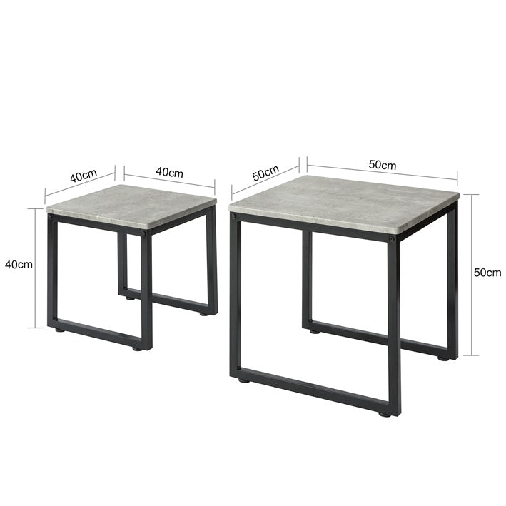 SoBuy | 2 tables gigognes | Table d'appoint | Table basse gris | FBT42-HG