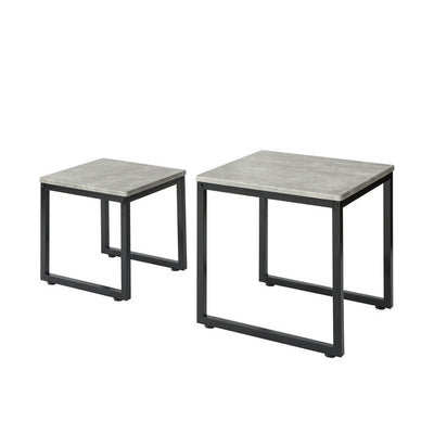 SoBuy | 2 tables gigognes | Table d'appoint | Table basse gris | FBT42-HG