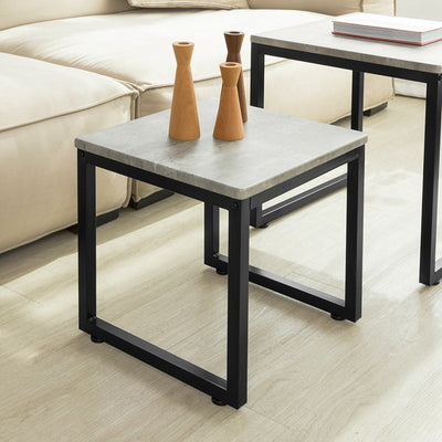 SoBuy | 2 tables gigognes | Table d'appoint | Table basse gris | FBT42-HG
