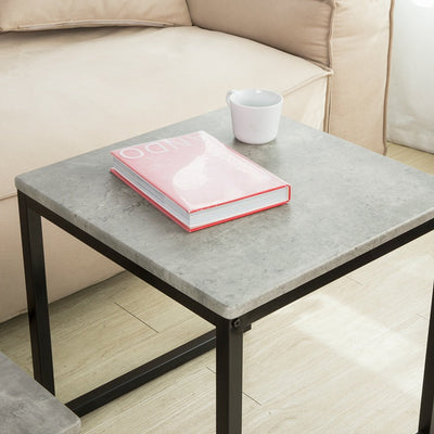 SoBuy | 2 tables gigognes | Table d'appoint | Table basse gris | FBT42-HG
