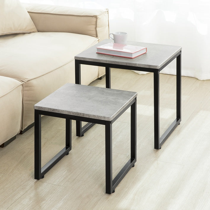 SoBuy | Set di 2 tavolini | Tavolino da caffè | Tavolino da salotto grigio | FBT42-HG