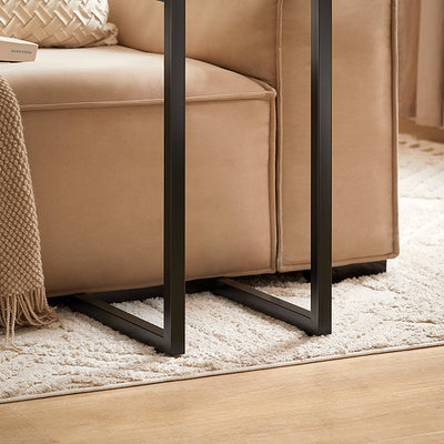 SoBuy | Table d'appoint en métal | Table basse | Table pour ordinateur portable | Naturel/Noir | FBT44-N