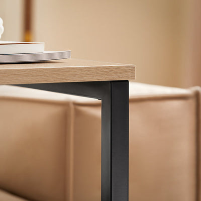 SoBuy | Table d'appoint en métal | Table basse de canapé | Table d'ordinateur portable | Naturel/Noir | FBT44-N