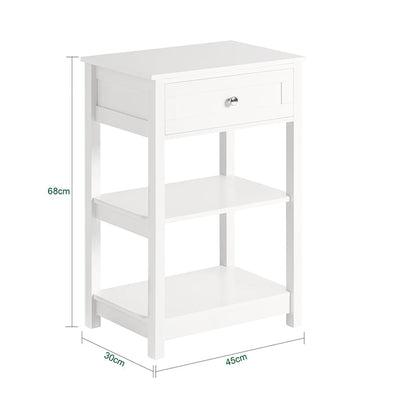 SoBuy | Table de chevet | Pour chambre à coucher | Table basse | Table d'appoint Blanche | FBT46-W