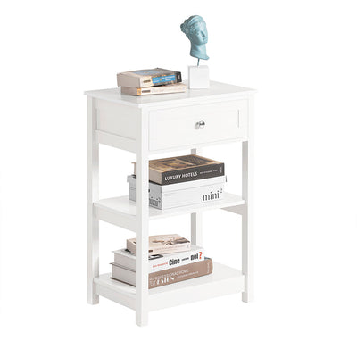 SoBuy | Table de chevet | Pour chambre à coucher | Table basse | Table d'appoint Blanche | FBT46-W
