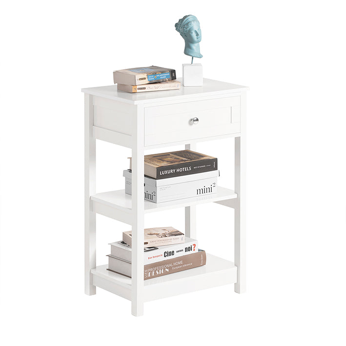 SoBuy | Comodino | Per camera da letto | Tavolino da salotto | Tavolino d'appoggio bianco | FBT46-W