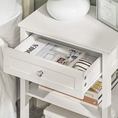 SoBuy | Table de chevet | Pour chambre à coucher | Table basse | Table d'appoint Blanche | FBT46-W