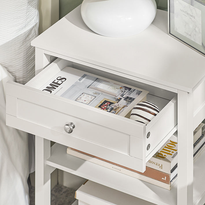 SoBuy | Table de chevet | Pour chambre à coucher | Table basse | Table d'appoint Blanche | FBT46-W