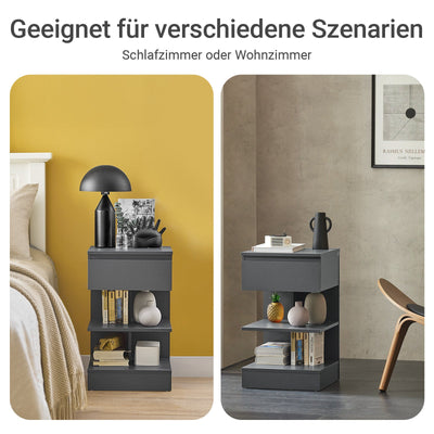 SoBuy | Lot de 2 tables de chevet étroites | Table d'appoint | Commode grise | FBT49-HGx2