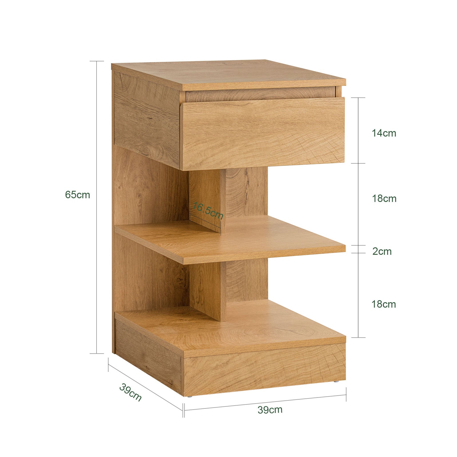 SoBuy | Table de Chevet | Chevet | Table d'Appoint | Commode Nature | FBT49-Nx2