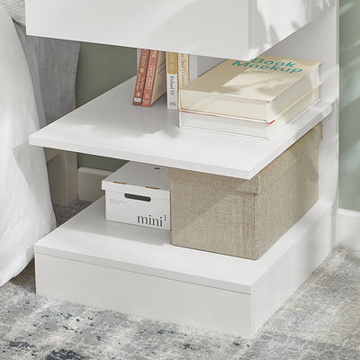 SoBuy | Table de Chevet | Pour la Chambre à Coucher | Table d'Appoint | Commode Blanche | FBT49-Wx2