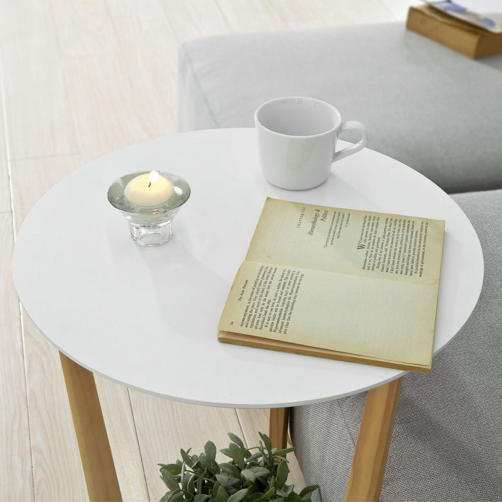 SoBuy | Tavolino | Tavolo da balcone | Tavolino da caffè | Bianco | FBT52-WN