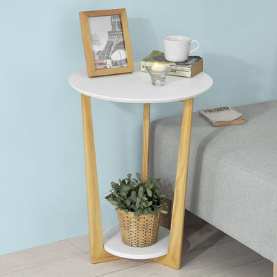 SoBuy | Tavolino | Tavolo da balcone | Tavolino da caffè | Bianco | FBT52-WN