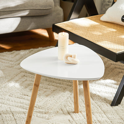 SoBuy | Lot de 2 tables d'appoint | Tables gigognes | Tables basses | Gris clair et blanc | FBT74-HG 