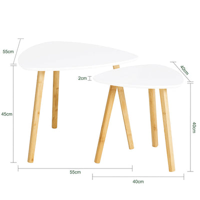 SoBuy | Lot de 2 tables d'appoint | Tables gigognes | Tables basses | Blanc | FBT74-W