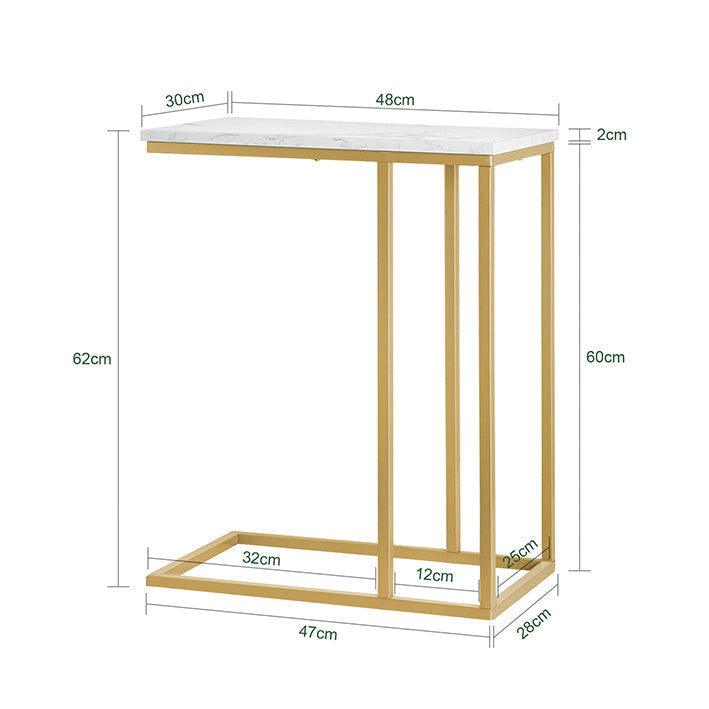 SoBuy | Table d'appoint | Table de soin avec structure métallique dorée | Table basse canapé | FBT87-G