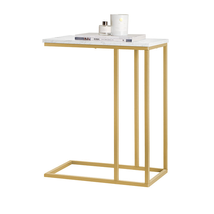 SoBuy | Table d'appoint | Table de soin avec structure métallique dorée | Table basse canapé | FBT87-G