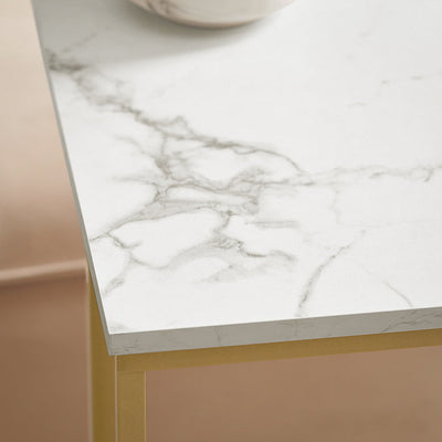 SoBuy | Table d'appoint | Table de soin avec structure métallique dorée | Table basse canapé | FBT87-G