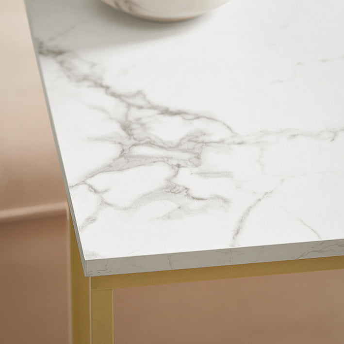 SoBuy | Table d'appoint | Table de soin avec structure métallique dorée | Table basse canapé | FBT87-G