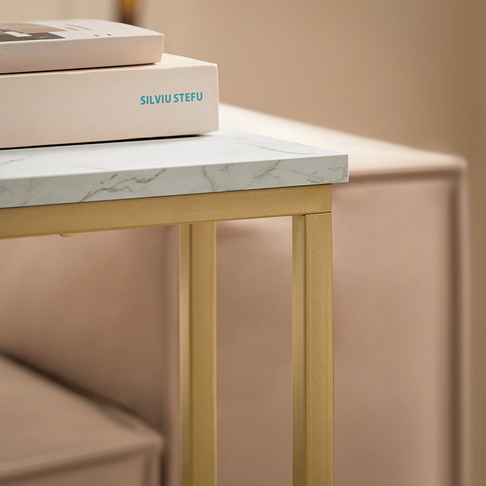 SoBuy | Table d'appoint | Table de soin avec structure métallique dorée | Table basse canapé | FBT87-G