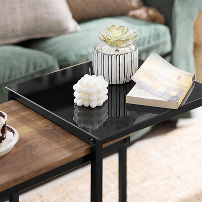 SoBuy | 2 tables gigognes | Table basse de salon | Table basse | Table d'appoint | FBT99-F