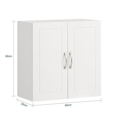 SoBuy | Armoire murale de salle de bain | Armoire suspendue | Armoire de salle de bain blanche | FRG231-W