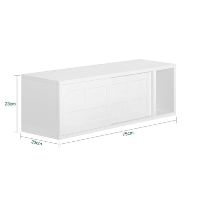 SoBuy | Portemanteau mural | Étagère suspendue | Meuble d'entrée blanc | FHK18-W