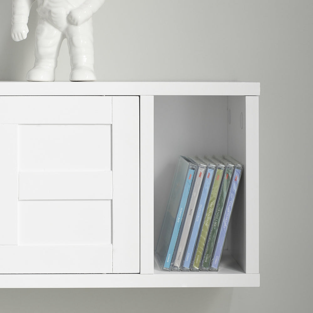 SoBuy | Portemanteau mural | Étagère suspendue | Meuble d'entrée blanc | FHK18-W