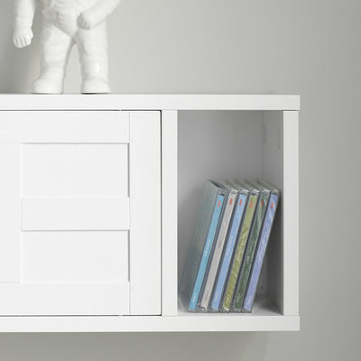 SoBuy | Portemanteau mural | Étagère suspendue | Meuble d'entrée blanc | FHK18-W