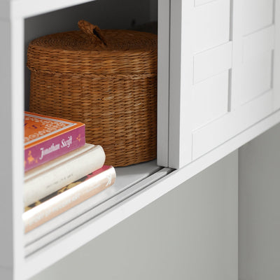 SoBuy | Portemanteau mural | Étagère suspendue | Meuble d'entrée blanc | FHK18-W