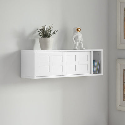 SoBuy | Portemanteau mural | Étagère suspendue | Meuble d'entrée blanc | FHK18-W
