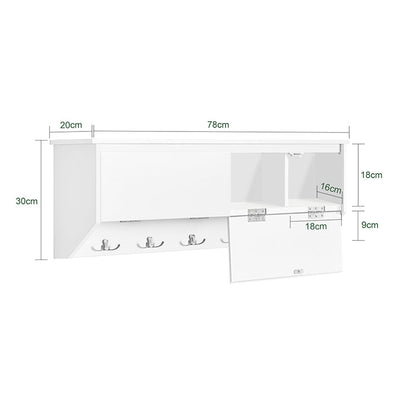 SoBuy | Portemanteau mural | Étagère suspendue | Meuble d'entrée blanc | FHK24-W