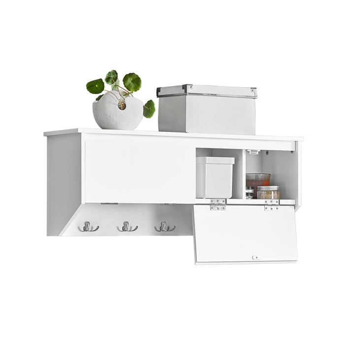 SoBuy | Appendiabiti da Parete | Scaffale Sospeso | Appendiabiti da Ingresso Bianco | FHK24-W