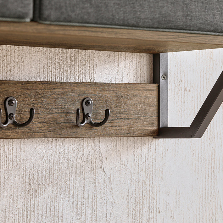 SoBuy | Patère murale | Étagère murale | Portemanteau d'entrée vintage | FHK26-N