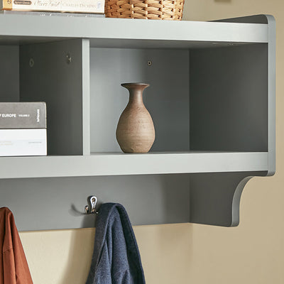 SoBuy | Patère murale | Étagère suspendue | Meuble d'entrée Gris clair | FHK28-HG