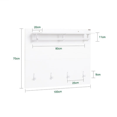SoBuy | Appendiabiti da Parete | Appendiabiti da Ingresso | Appendiabiti | Scaffale a Muro Bianco | FHK36-W