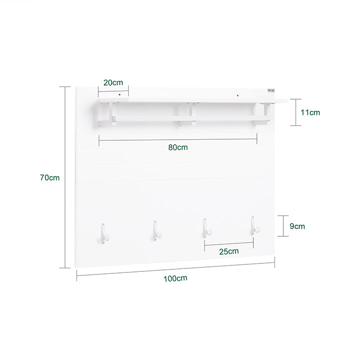 SoBuy | Appendiabiti da Parete | Appendiabiti da Ingresso | Appendiabiti | Scaffale a Muro Bianco | FHK36-W