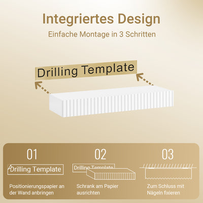 SoBuy | Schweberegal | mit Schublade | LED-Bewegungssensor-Licht | Wandschublade | Wandregal Weiß | FHK38-W