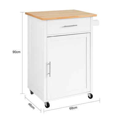 SoBuy | Carrello da cucina | Carrello di servizio | Carrello portaoggetti | Bianco-Naturale | FKW102-WN