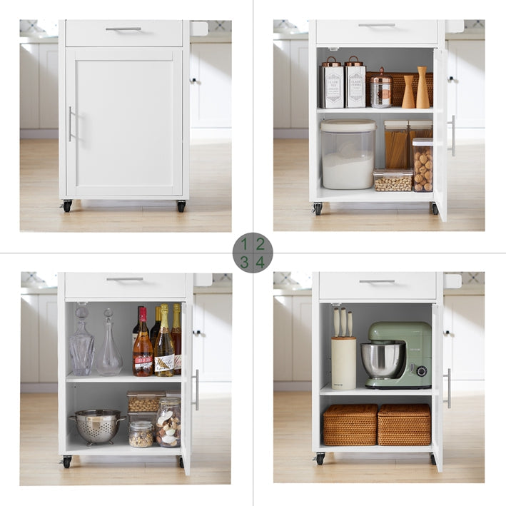 SoBuy | Carrello da cucina | Carrello di servizio | Carrello portaoggetti | Bianco-Naturale | FKW102-WN