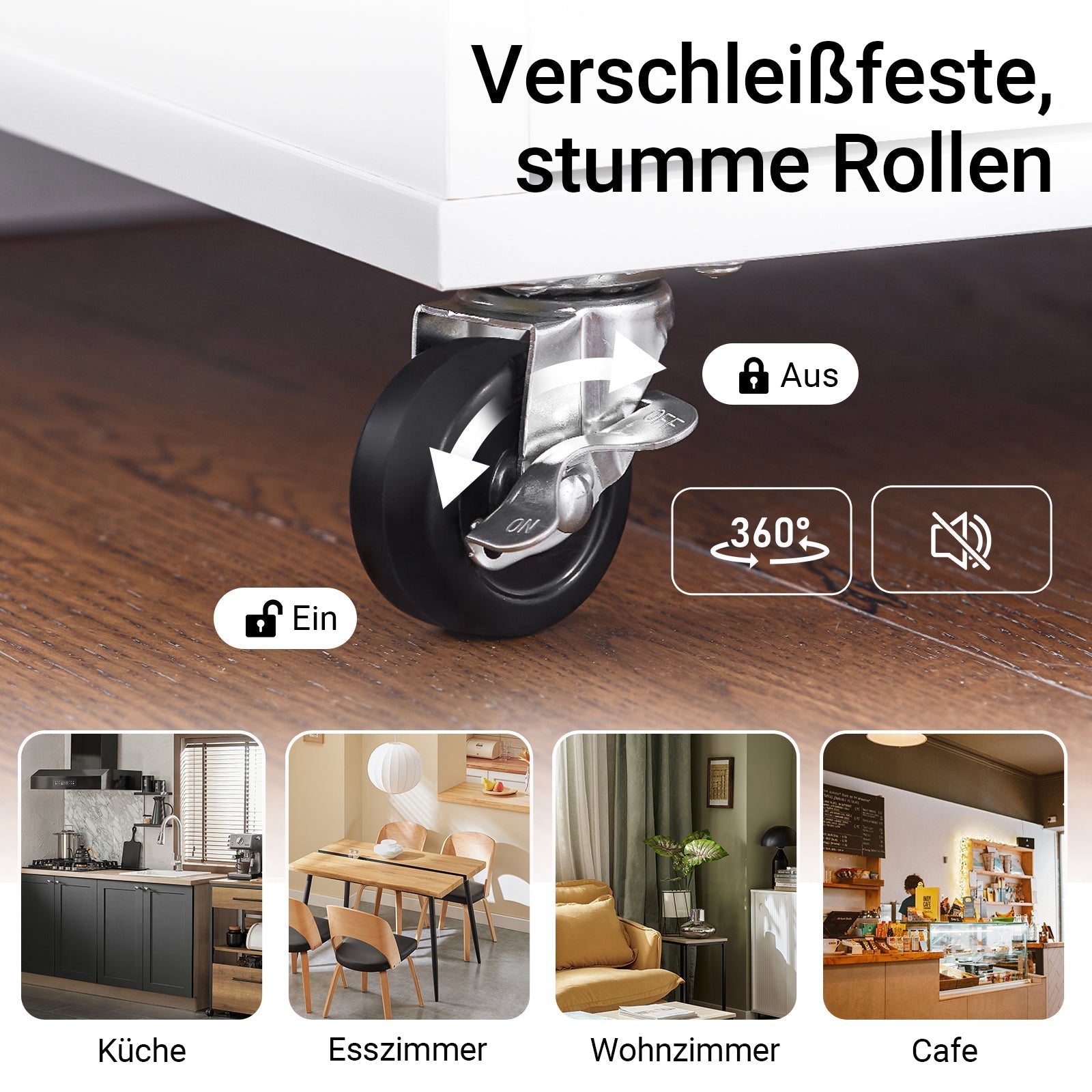 SoBuy | Carrello da cucina | Carrello di servizio | Carrello portaoggetti | Bianco-Naturale | FKW102-WN