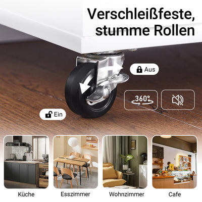 SoBuy | Carrello da cucina | Carrello di servizio | Carrello portaoggetti | Bianco-Naturale | FKW102-WN