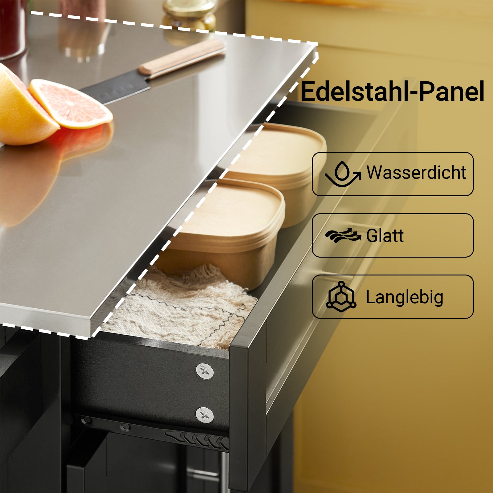 SoBuy | Chariot de cuisine | Chariot à boissons de bureau | Chariot de service noir | FKW110-SCH