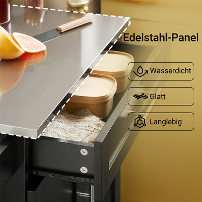 SoBuy | Chariot de cuisine | Chariot à boissons de bureau | Chariot de service noir | FKW110-SCH