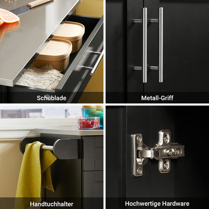 SoBuy | Chariot de cuisine | Chariot à boissons de bureau | Chariot de service noir | FKW110-SCH