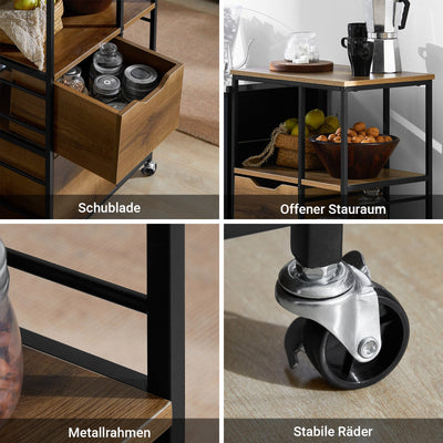 SoBuy | Carrello da portata | Credenza da cucina | Armadietto multiuso | FKW111-PF