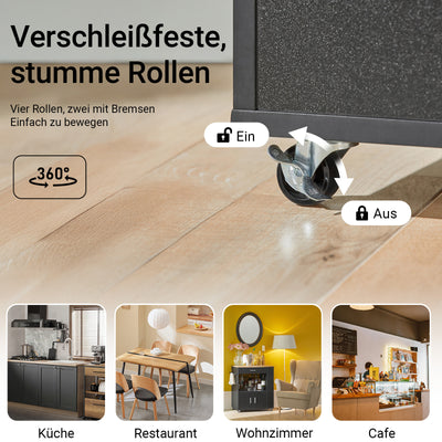 SoBuy Küchenwagen Servierwagen Für Küche, Wohnzimmer, Esszimmer Schwarz 82x88x46cm FKW113-SCH