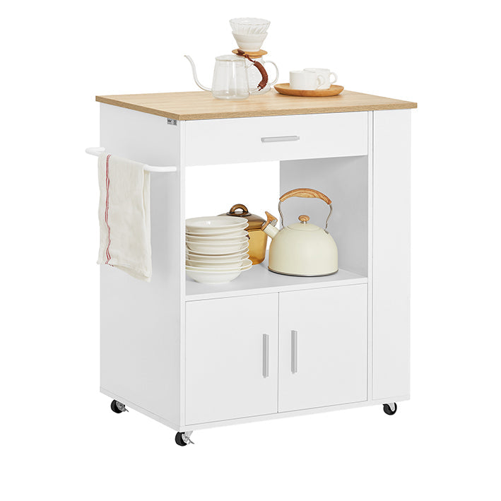 SoBuy | Carrello da cucina Carrello di servizio | Bianco | 82x88x46cm | FKW113-WN