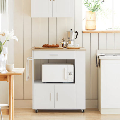 SoBuy | Carrello da cucina Carrello di servizio | Bianco | 82x88x46cm | FKW113-WN