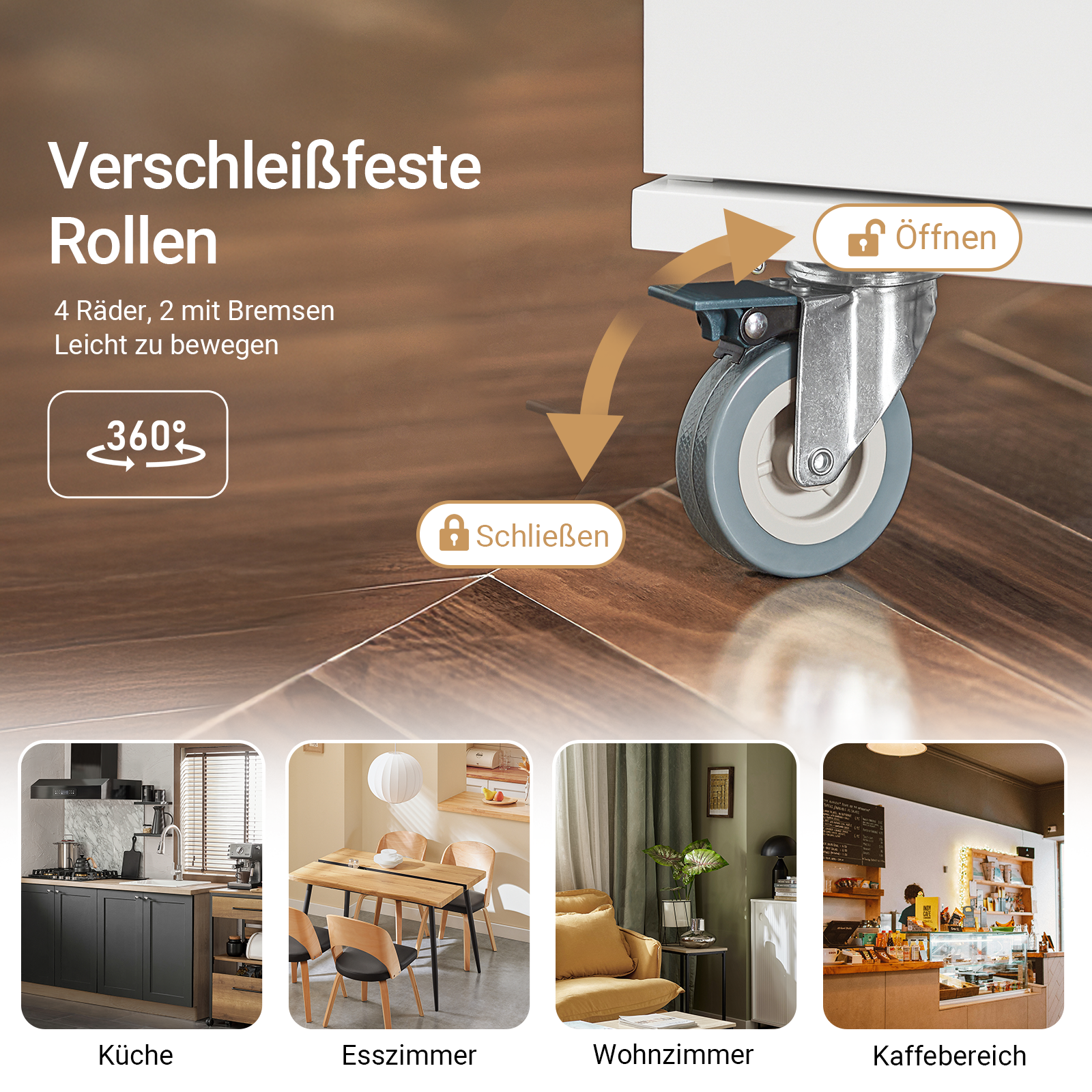 SoBuy | Küchenschrank Weiß | Küchenwagen | Kücheninsel | Servierwagen | FKW117-W